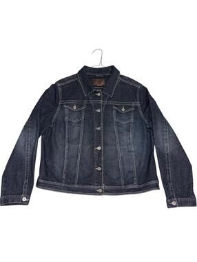 Vintage 90s Y2k Lee Jean Jacket Denim Trucker Western Cowgirl Barn Rider USA Vtg
